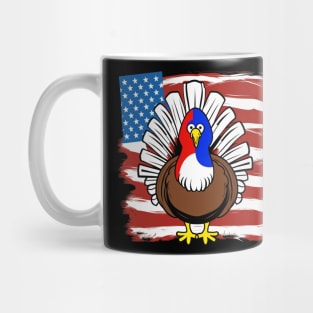 Thanksgiving patriotic turkey with american flag Mug